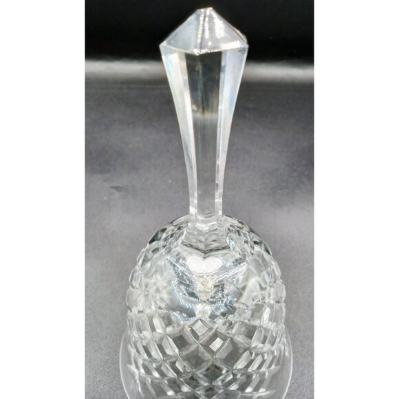 Bell Glass Diamond Cut Pattern Vintage 6 Inch Musical Decor Acrylic Bead Stone - Picture 8 of 16